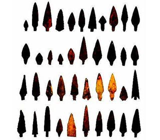 Pictures of different Types of Arrowheads