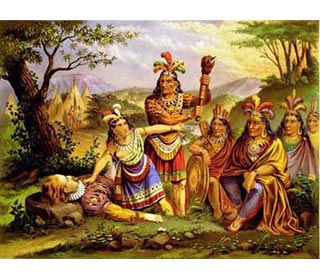 Powaton Indians - Pocahontas saves John Smith
