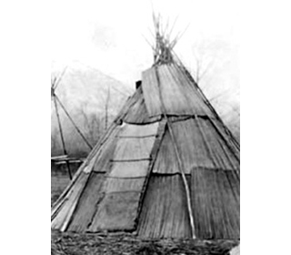 Picture of a Tule-mat lodge