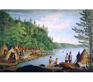 Abenaki Native American Indian Tribe village